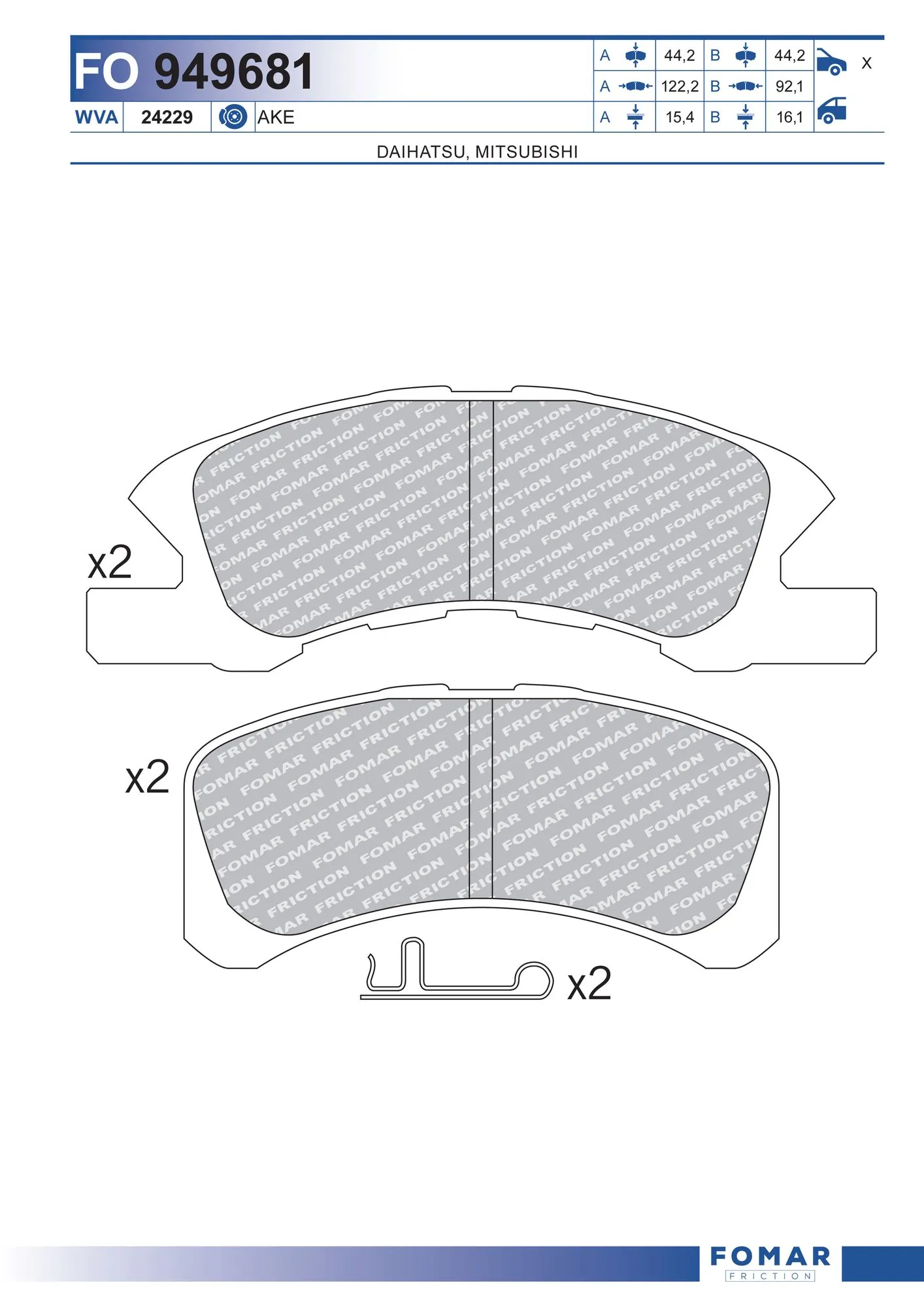Brake Pad Set, disc brake